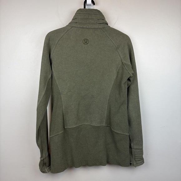 Lululemon Jacket Womens 8 Green Funnel Neck Full Zip Ribbed Hem Casual - Picture 2 of 10